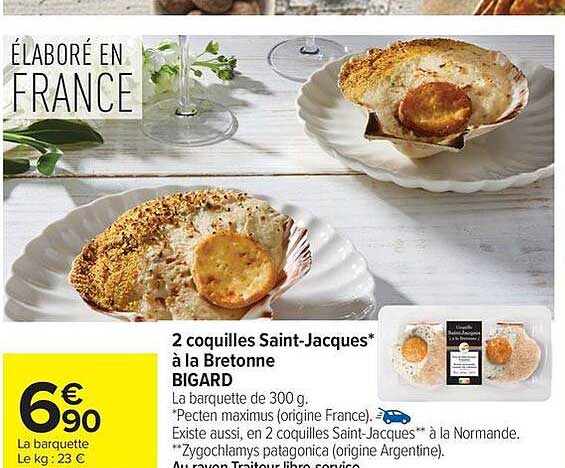 BIGARD 2 coquilles Saint-Jacques à la Bretonne