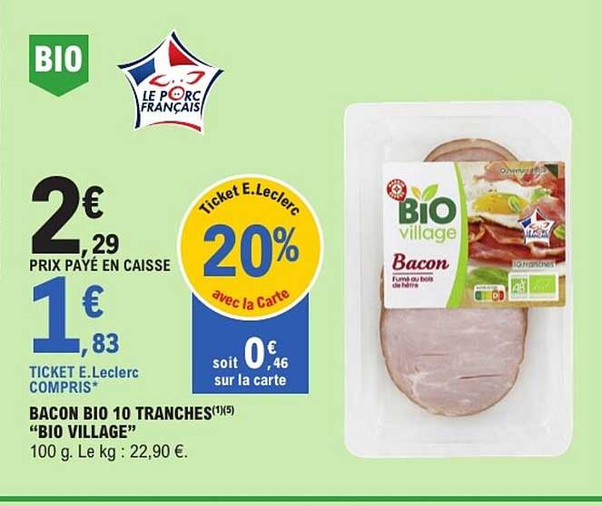 BIO VILLAGE Bacon BIO 10 tranches