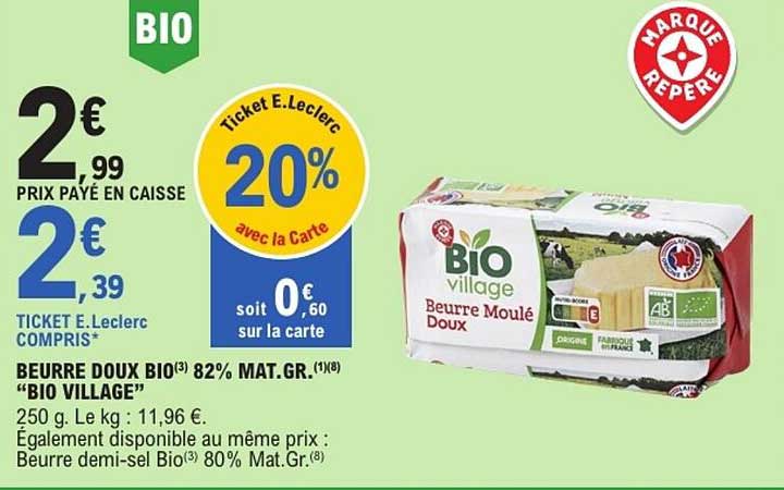 Bio Village Beurre Moule Doux