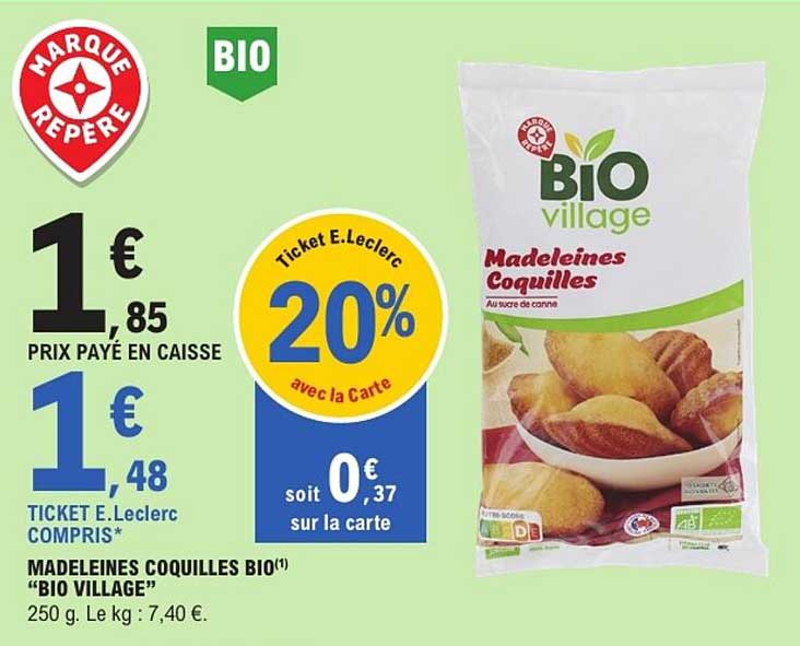 Bio Village Madeleines Coquilles