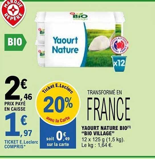 BIO VILLAGE Yaourt Nature