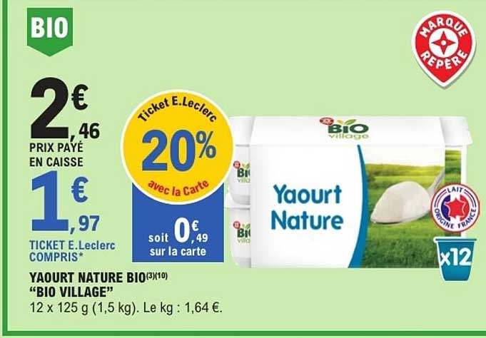 Bio Village Yaourt Nature