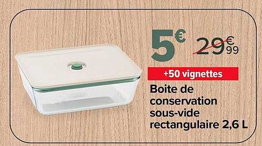 Boite de conservation sous-vide rectangulaire 2,6 L