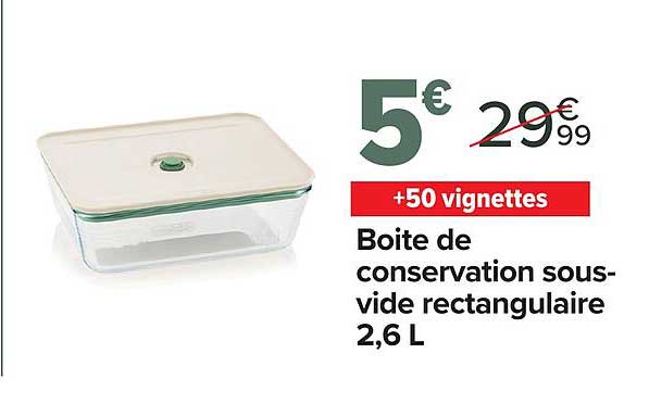 Boite de conservation sous-vide rectangulaire 2,6 L