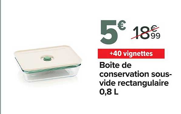Boîte de conservation sous-vide rectangulaire