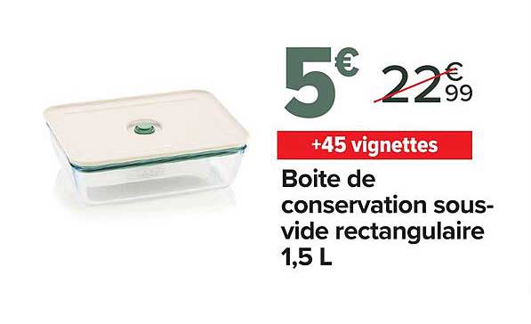 Boite de conservation sous-vide rectangulaire