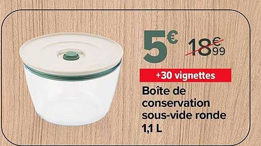 Boîte de conservation sous-vide ronde 1,1 L