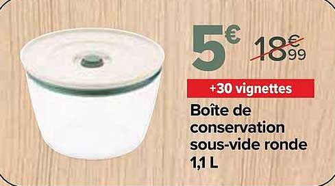 Boîte de conservation sous-vide ronde 1,1 L