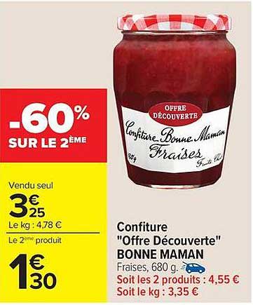 Bonne Maman Confiture "Offre Découverte" Fraises