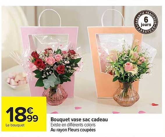 Bouquet vase sac cadeau
