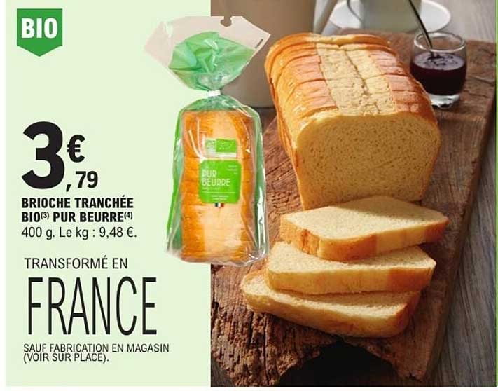 BRIOCHE TRANCHÉE BIO PUR BEURRE
