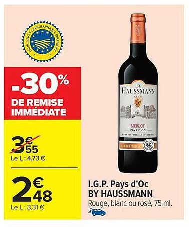 BY HAUSSMANN Merlot Pays d'Oc
