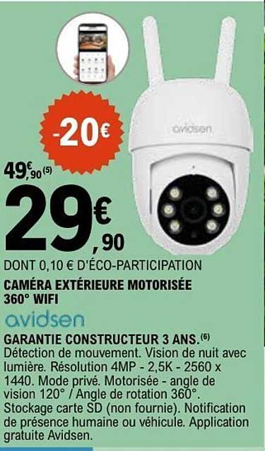 Caméra extérieure motorisée