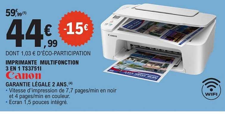 Canon IMPRIMANTE MULTIFONCTION 3 EN 1 TS3751I