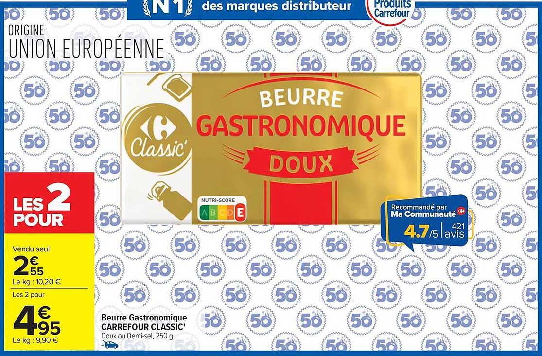 Carrefour Classic' Beurre Gastronomique Doux