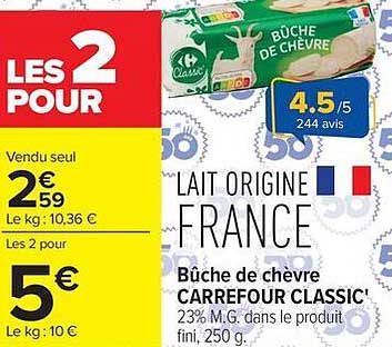 Carrefour Classic' Bûche de chèvre