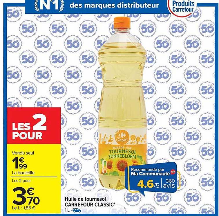 Carrefour Classic' Huile de tournesol