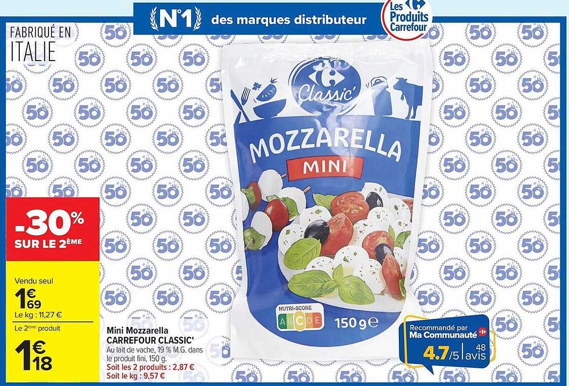 Carrefour Classic' Mini Mozzarella