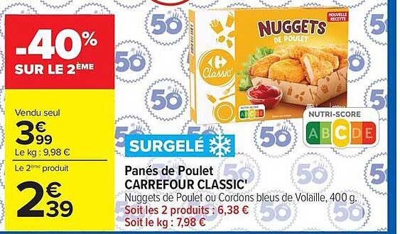 Carrefour Classic' Nuggets de Poulet