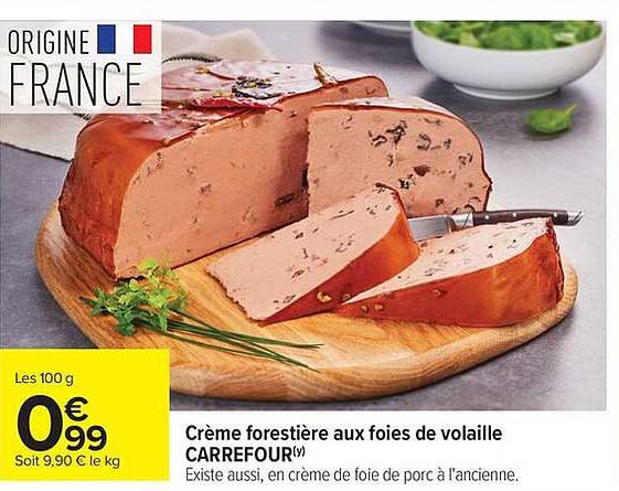 CARREFOUR Crème forestière aux foies de volaille