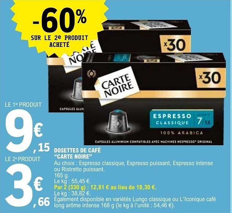 Carte Noire Dosettes de café