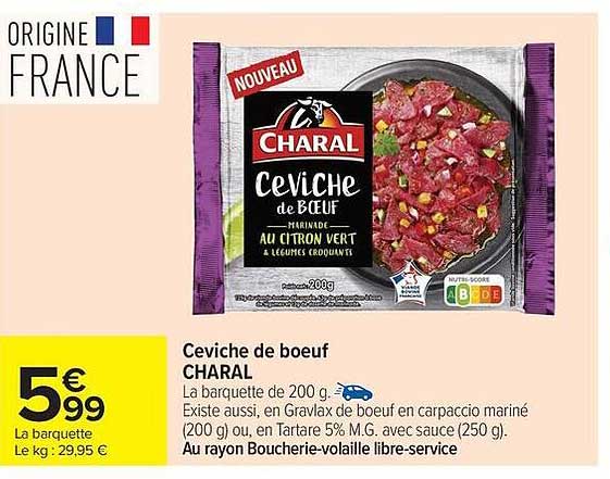 CHARAL Ceviche de boeuf