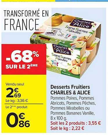 CHARLES & ALICE Desserts Fruitiers