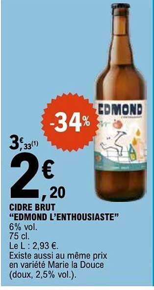 CIDRE BRUT "EDMOND L'ENTHOUSIASTE
