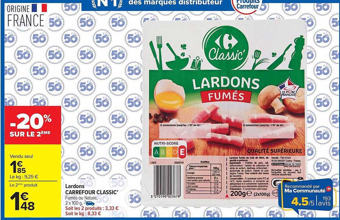Classic' LARDONS FUMÉS