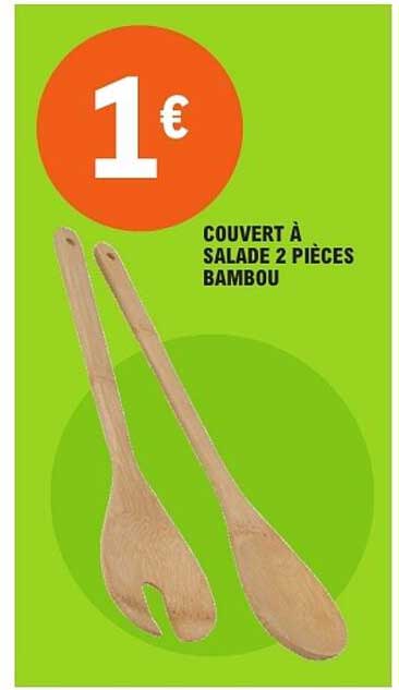 COUVERT À SALADE 2 PIÈCES BAMBOU