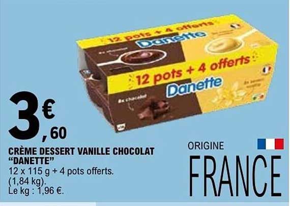 Danette Crème dessert vanille chocolat
