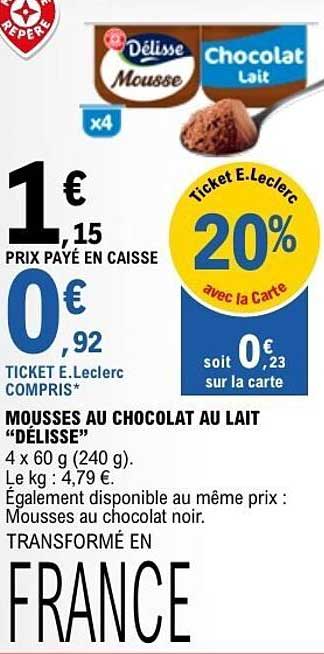 Delisse Mousse Chocolat Lait