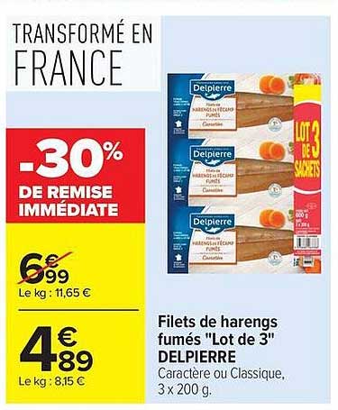 Delpierre Filets de harengs fumés volontiers