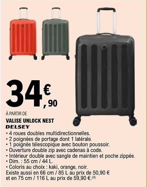 DELSEY VALISE UNLOCK NEST