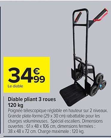 Diable pliant 3 roues
