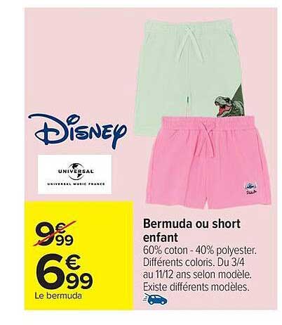Disney Bermuda ou short enfant