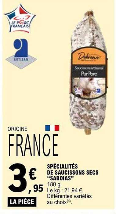 Ducros Saucisson d'Auvergne Pur Porc
