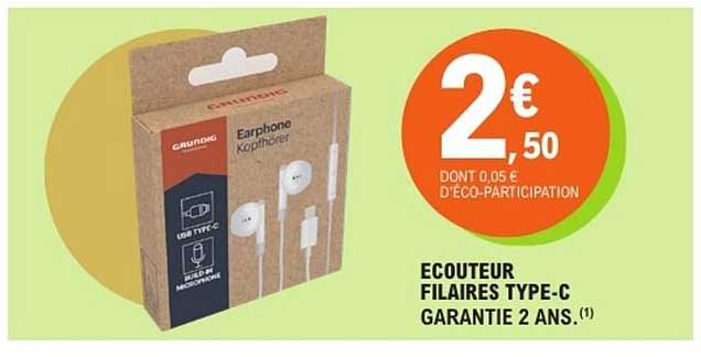 ECOUTEUR FILAIRES TYPE-C