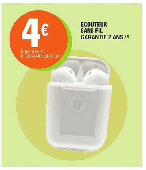 ECOUTEUR SANS FIL GARANTIE 2 ANS