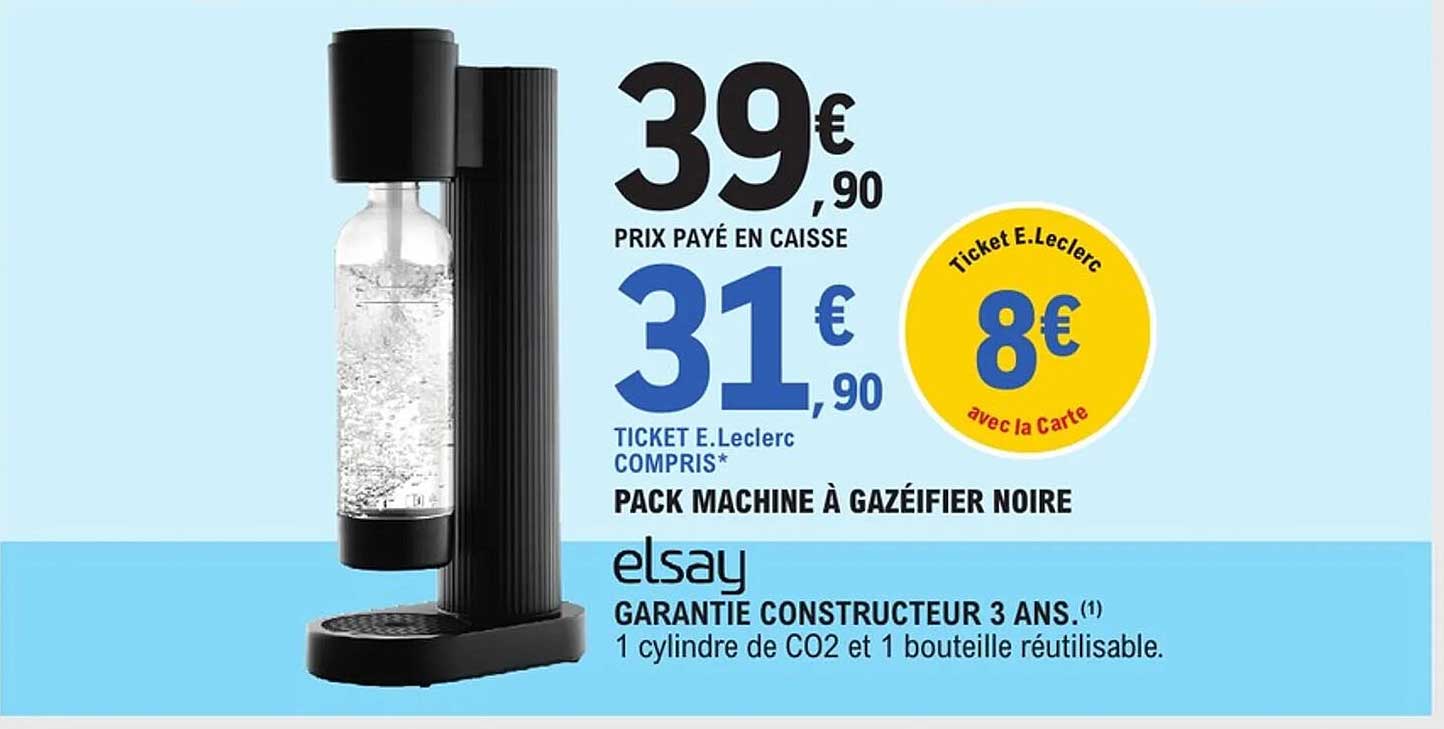 elsay PACK MACHINE À GAZÉIFIER NOIRE