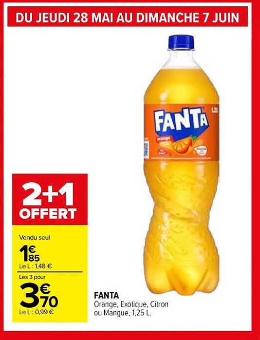FANTA Orange Exotique Citron ou Mangue