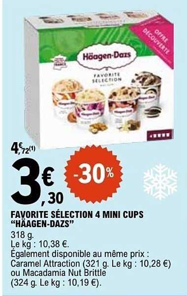 FAVORITE SÉLECTION 4 MINI CUPS "HAAGEN-DAZS