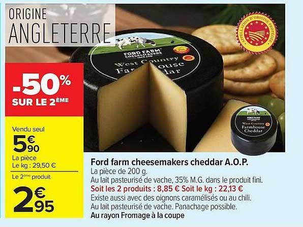 Ford farm cheesemakers cheddar A.O.P