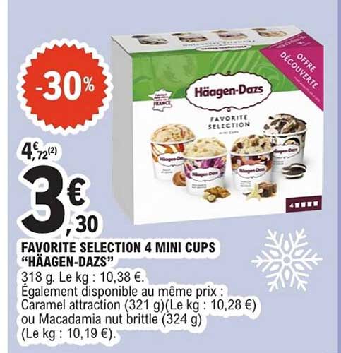 Häagen-Dazs FAVORITE SELECTION 4 MINI CUPS
