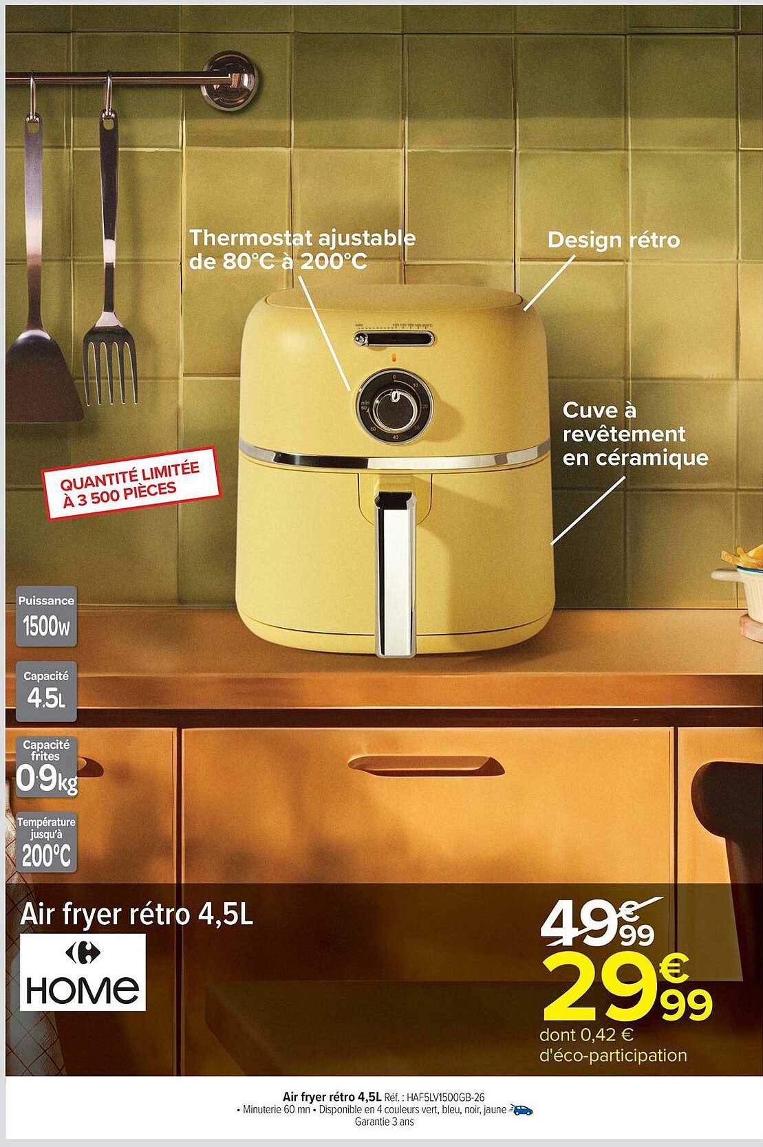 HOME Air fryer rétro 4,5L