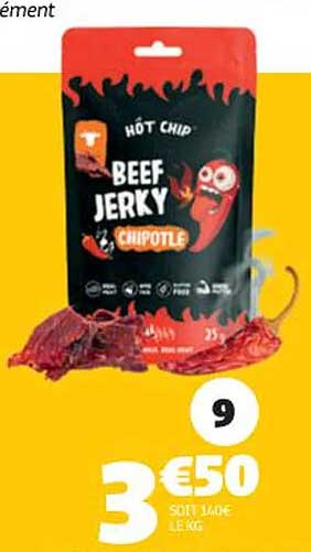 HOT CHIP BEEF JERKY CHIPOTLE