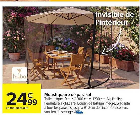 hyba Moustiquaire de parasol