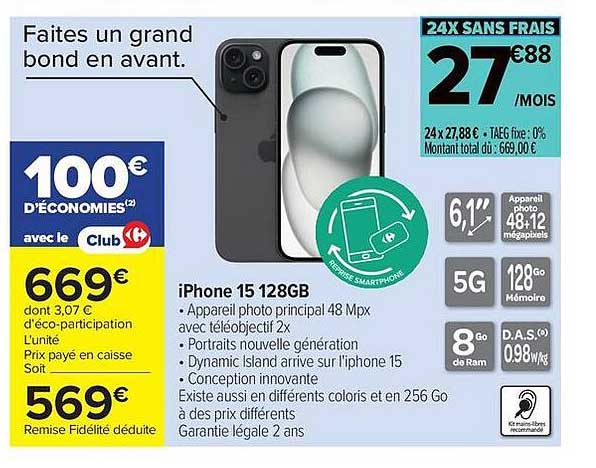 iPhone 15'128GB