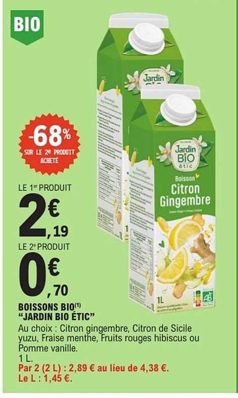 Jardin Bio étic Boisson Citron Gingembre