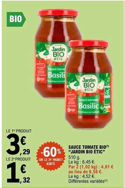 Jardin Bio étic Sauce tomate Basilic
